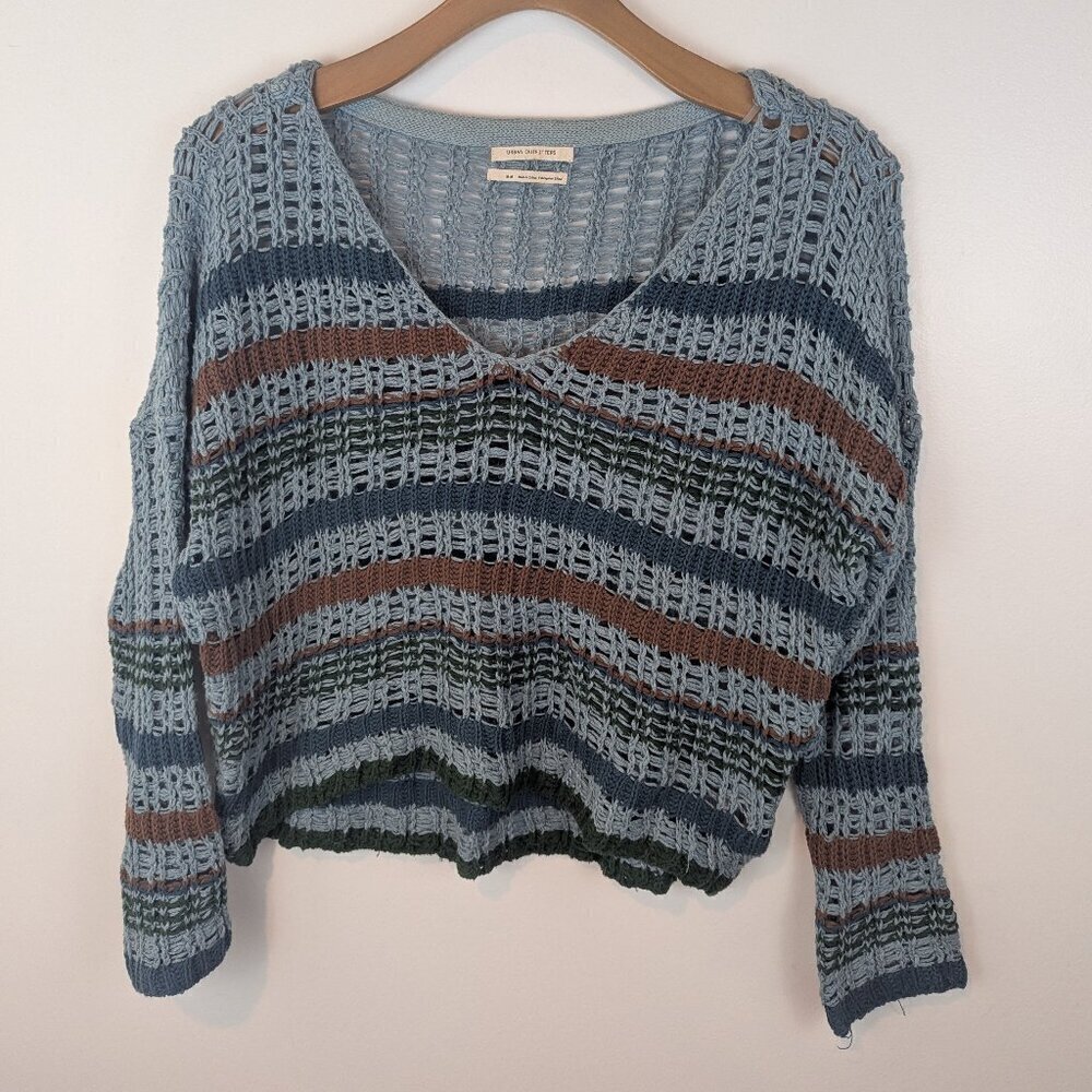 Urban Outfitters Multicolor Crochet Top in Blue/Brown, Sz M .